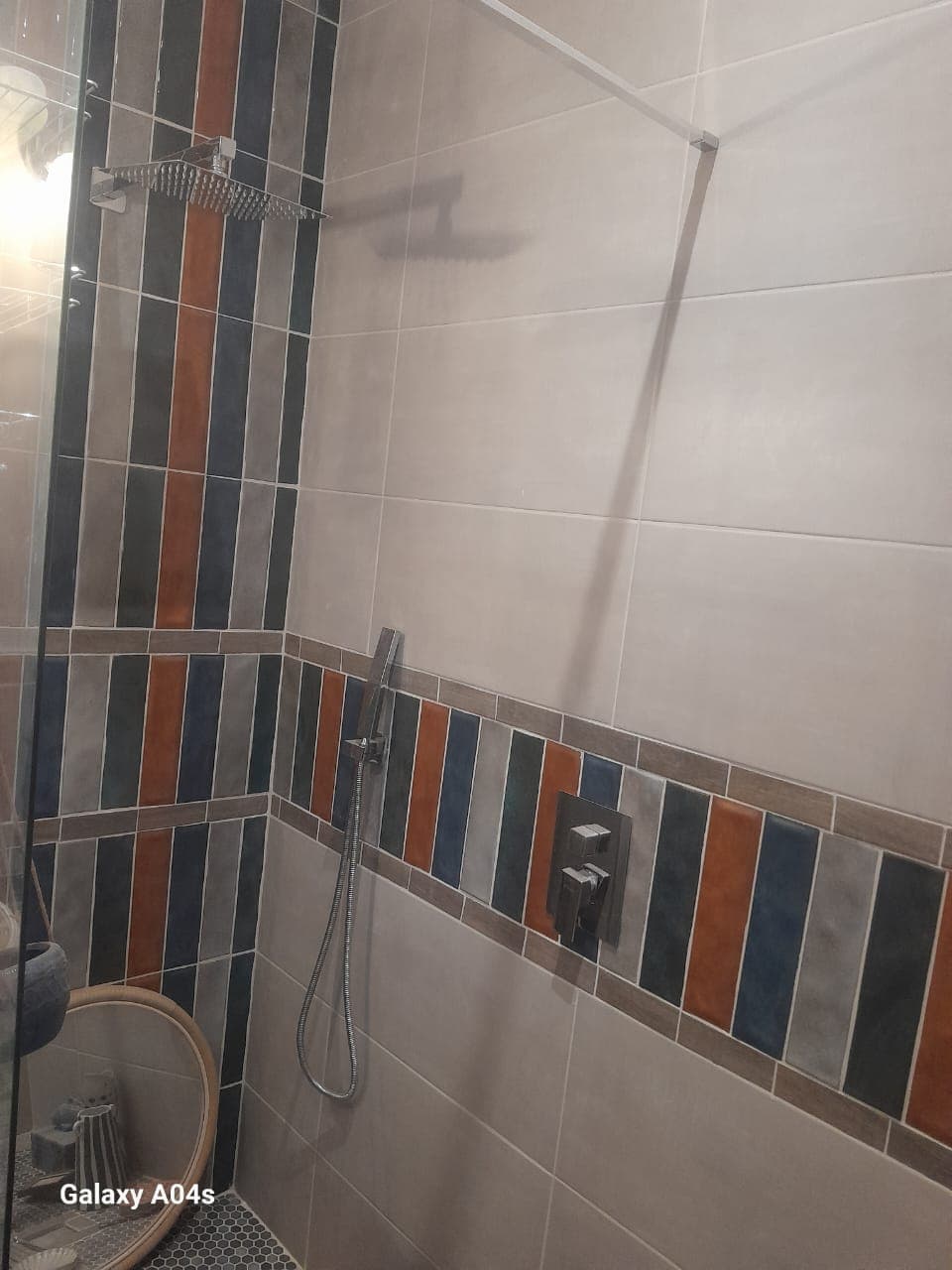 Shower with Decorative Tiling